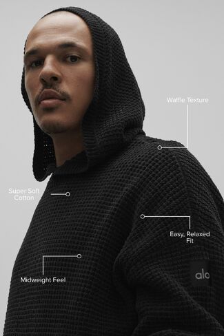 Alo Yoga Waffle Chenille Edition Hoodie - Black in Kuwait