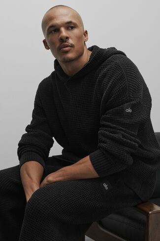 Alo Yoga Waffle Chenille Edition Hoodie - Black in Kuwait