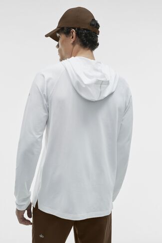 Alo Yoga ALO Vapor Long Sleeve Hoodie - White in Kuwait