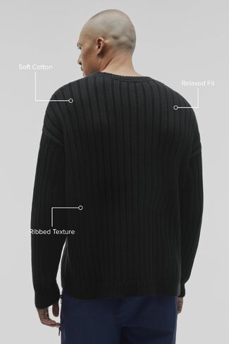Alo Yoga Cotton Rib Parallel Sweater - Black in Kuwait