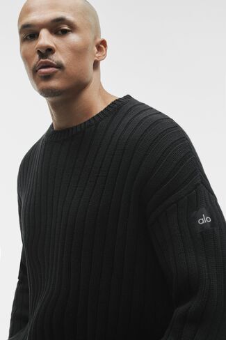 Alo Yoga Cotton Rib Parallel Sweater - Black in Kuwait