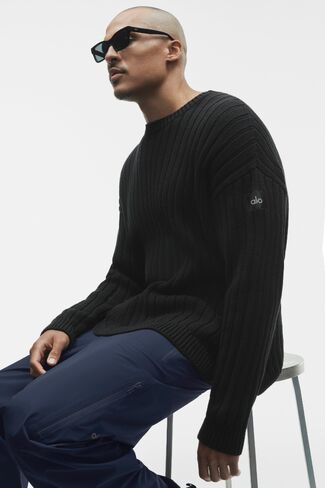 Alo Yoga Cotton Rib Parallel Sweater - Black in Kuwait