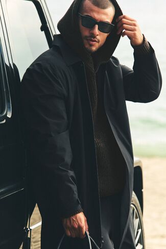 Alo Yoga Alpha Shell Long Coat - Black in Kuwait