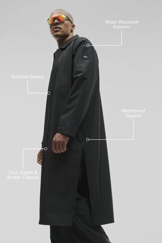 Alo Yoga Alpha Shell Long Coat - Black in Kuwait