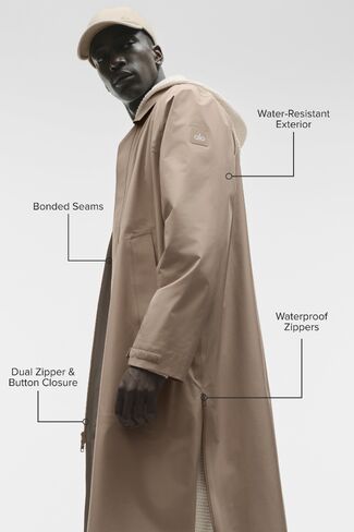 Alo Yoga Alpha Shell Long Coat - Gravel in Kuwait