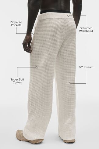Alo Yoga Waffle Chenille Edition Straight Leg Pant - Ivory in Kuwait