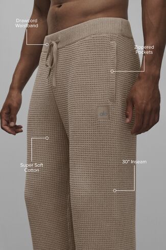 Alo Yoga Waffle Chenille Edition Straight Leg Pant - Gravel in Kuwait