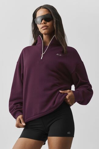 Alo Yoga Accolade 1/4 Zip Pullover - Rich Bordeaux in Kuwait