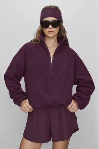 Alo Yoga Polar Fleece Retreat Cover Up - Rich Bordeaux in Kuwait