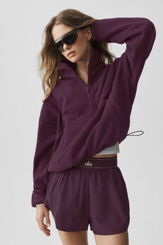 Alo Yoga Polar Fleece Retreat Cover Up - Rich Bordeaux in Kuwait