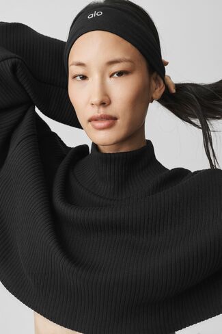 Alo Yoga Ribbed Cropped Reset Long Sleeve - Black in Kuwait