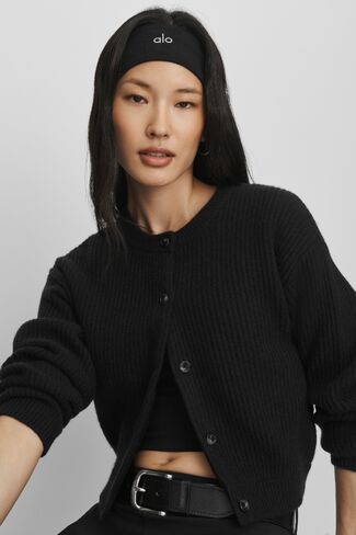 Alo Yoga Cashmere Wool Harmony Cardigan - Black in Kuwait