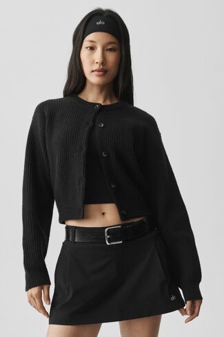 Alo Yoga Cashmere Wool Harmony Cardigan - Black in Kuwait