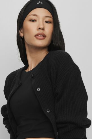 Alo Yoga Cashmere Wool Harmony Cardigan - Black in Kuwait