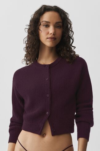 Alo Yoga Cashmere Wool Harmony Cardigan - Rich Bordeaux in Kuwait