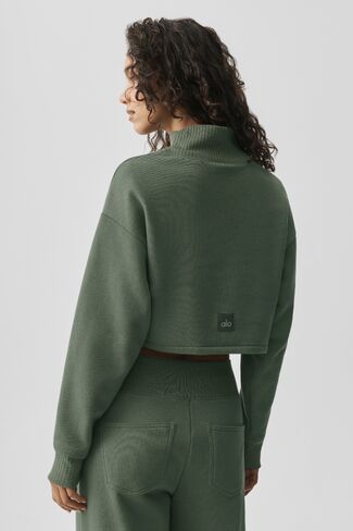 Alo Yoga Cropped Serenity Coverup - Bamboo Green in Kuwait