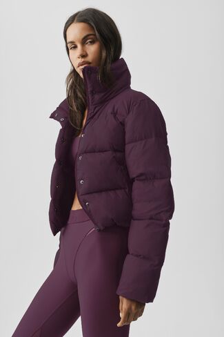 Alo Yoga Gold Rush Puffer - Rich Bordeaux in Kuwait