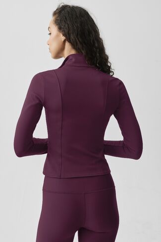 Alo Yoga Airlift Winter Warm Radiant Full-Zip Jacket - Rich Bordeaux in Kuwait