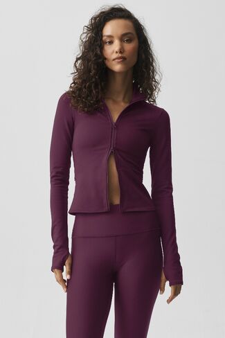 Alo Yoga Airlift Winter Warm Radiant Full-Zip Jacket - Rich Bordeaux in Kuwait