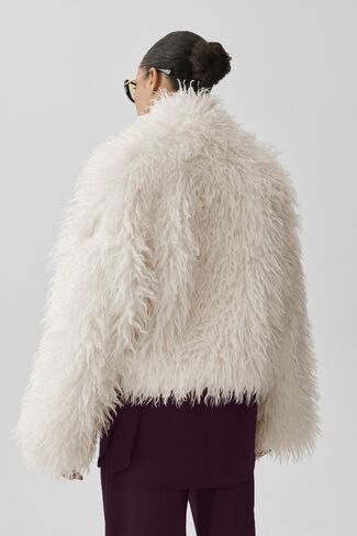 Alo Yoga Mongolian Faux Fur Starlet Jacket - Ivory in Kuwait