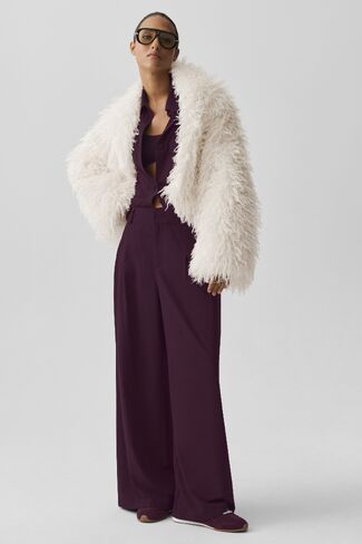 Alo Yoga Mongolian Faux Fur Starlet Jacket - Ivory in Kuwait