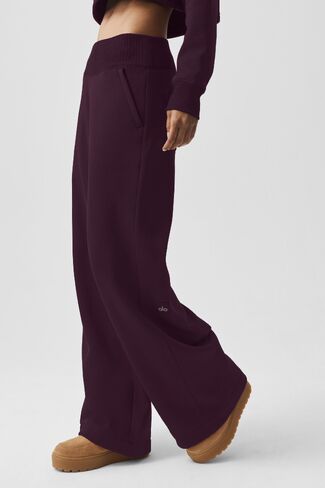 Alo Yoga Serenity Wide Leg Sweatpant - Rich Bordeaux in Kuwait