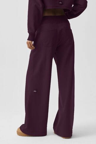 Alo Yoga Serenity Wide Leg Sweatpant - Rich Bordeaux in Kuwait