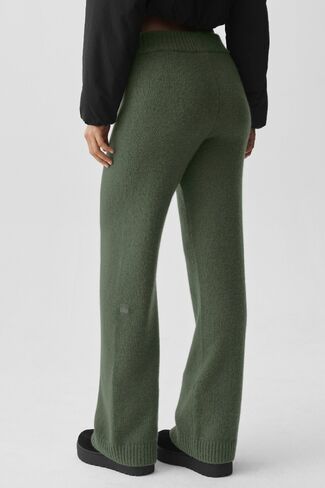 Alo Yoga Wool Cashmere High-Waist New Class Wide Leg Pant - Bamboo Green in Kuwait