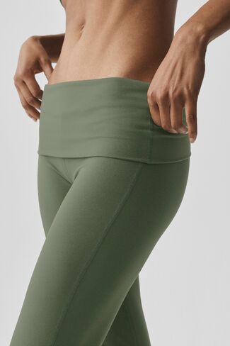 Alo Yoga ALO Softsculpt Foldover Flare Legging (Regular) - Bamboo Green in Kuwait