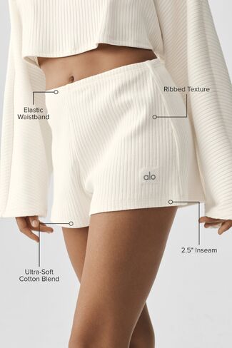 Alo Yoga Ribbed Reset Short - Ivory in Kuwait