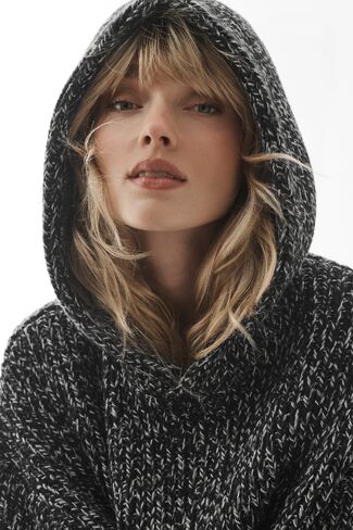 Alo Yoga Chunky Knit Rewind Hoodie - Black Multi in Kuwait