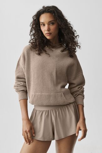 Alo Yoga Waffle Chenille Edition Hoodie - Gravel in Kuwait
