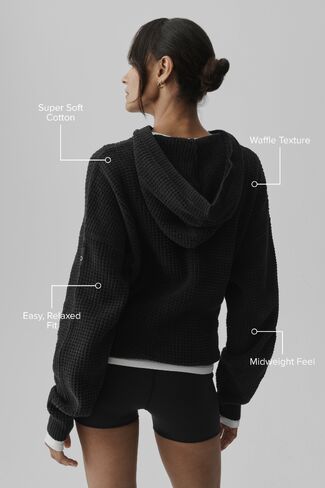 Alo Yoga Waffle Chenille Edition Hoodie - Black in Kuwait