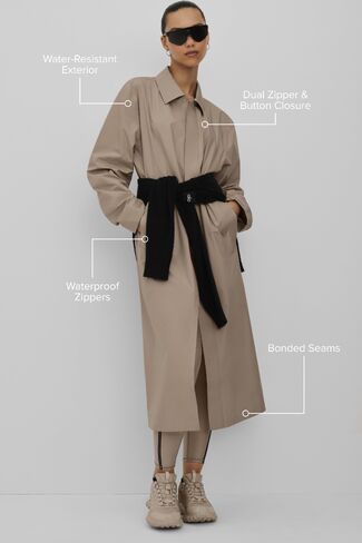 Alo Yoga Alpha Shell Long Coat - Gravel in Kuwait