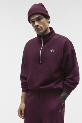 Alo Yoga Accolade 1/4 Zip Pullover - Rich Bordeaux in Kuwait
