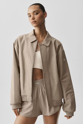 Alo Yoga Duality Bomber Jacket - Gravel in Kuwait