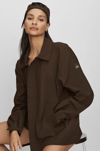 Alo Yoga Alpha Shell Overshirt - Espresso in Kuwait