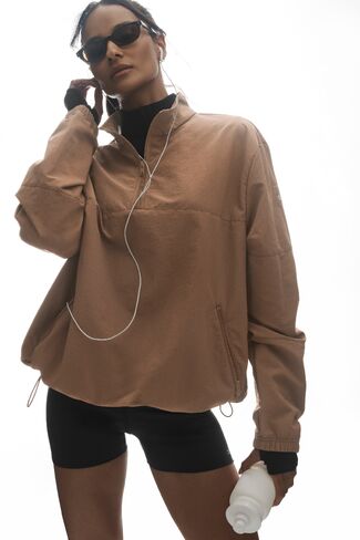 Alo Yoga Light Weight Takeaway Track Pullover - Java Brown in Kuwait