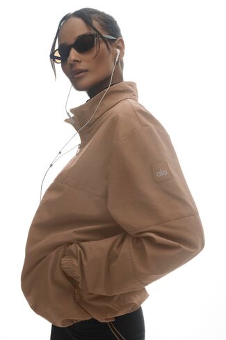 Alo Yoga Light Weight Takeaway Track Pullover - Java Brown in Kuwait