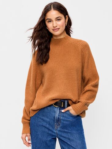 Old Navy SoSoft Mock-Neck Shaker Sweater - Soft Bronze in Kuwait
