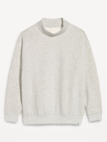 Old Navy Baseline Fleece Mock-Neck Sweater - Heather Gray in Kuwait