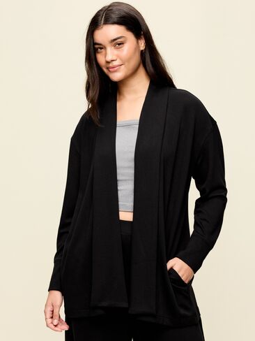 Old Navy Bounce Lite Open-Front Wrap - Black Jack in Kuwait