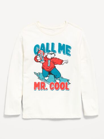 Old Navy ICEE® Long-Sleeve Gender-Neutral Graphic T-Shirt for Kids - Sea Salt in Kuwait