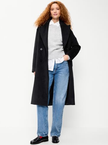 Old Navy Oversized Longline Overcoat - Black Jack in Kuwait