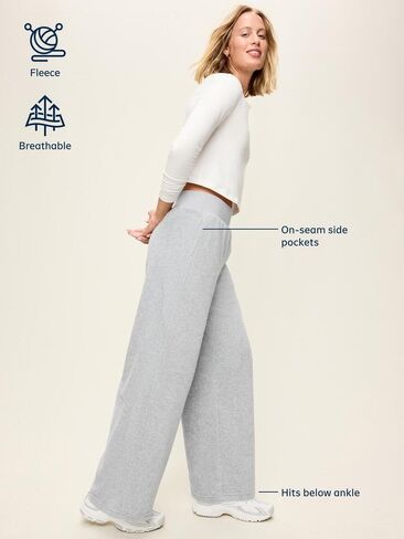 Old Navy Extra High-Waisted Performance Fleece Wide-Leg Sweatpants - Geranium Petal in Kuwait