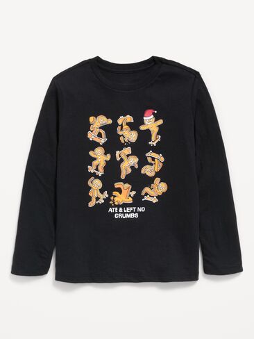 Old Navy Long-Sleeve Graphic T-Shirt for Boys - Black in Kuwait