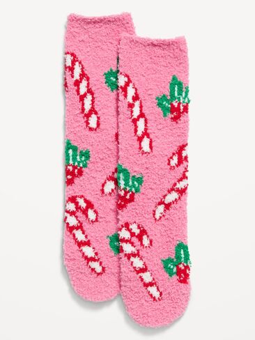 Old Navy Cozy Crew Socks for Women - Checkered Candy Canes (Match the Fam!) in Kuwait
