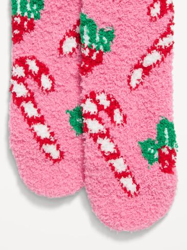 Old Navy Cozy Crew Socks for Women - Checkered Candy Canes (Match the Fam!) in Kuwait
