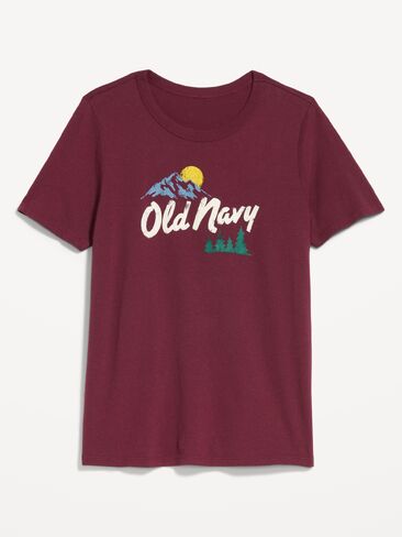 Old Navy EveryWear Crew-Neck Logo-Graphic T-Shirt - Red Lacquer in Kuwait