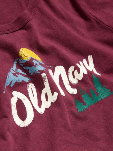 Old Navy EveryWear Crew-Neck Logo-Graphic T-Shirt - Red Lacquer in Kuwait